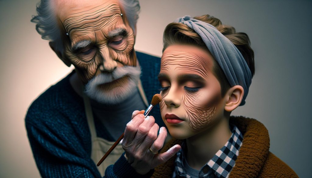 How to Do Makeup to Make a Kid Look Old: Aging Techniques 1 How to Do Makeup to Make a Kid Look Old: Aging Techniques