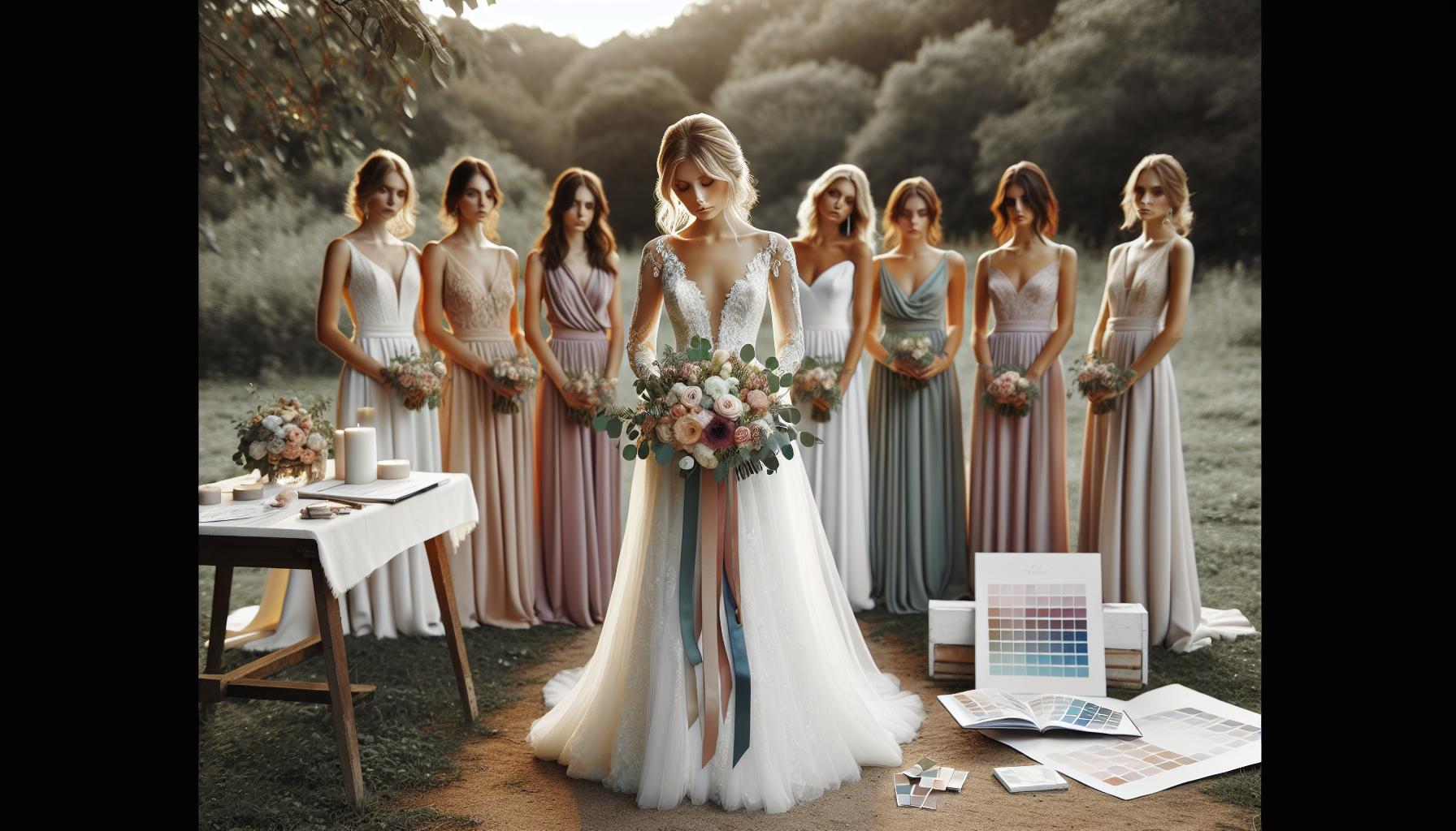 Tips for Coordinating Colors with the Bride's Dress