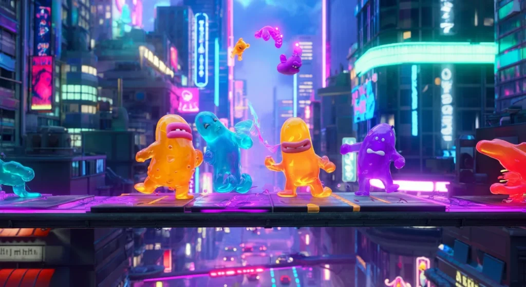 Brightly colored wobbly characters fighting in Gang Beasts
