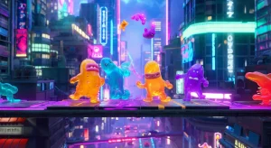 Brightly colored wobbly characters fighting in Gang Beasts